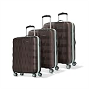 Aristocrat Comet Set of 3 (Cabin+Medium+Large) Hard Case Trolley Bags,Brown | 8-Wheels, Durable Case, Spacious, Combination Lock, Sturdy Zipper, Lightweight Travel Luggage, 3-Year Global Warranty