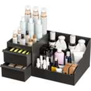 Rudrisha 9 Compartments Plastic Cosmetic Storage Organiser (Black)