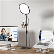 Desktop Video Conference Light for Zoom Meeting, Work from Home, Live Streaming with Nature Soft Light, Adjustable Brightness and Color Temp and Flexible Stand & Versatile Phone Holder