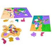 Storio 3 in 1 Map Puzzle for Kids India, Europe and World | Educational Geography Learning Toy for Ages 4-8 | Jigsaw Puzzle Gift for Boys & Girls |Learn States & Capitals, Countries| Montessori