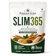 Poshan Veda Slim 365 Weight Loss Atta | High Protein & High Fibre Low GI Multigrain Flour | Soft & Fluffy Rotis for Belly Fat & Healthy Weight Loss, 500 gram (500, Grams,
