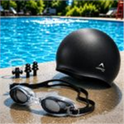 ArrowMax (silicone cap/Goggle/Earplugs/Noseplug) Black Swimming Kit