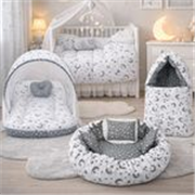 Miss & Chief Cotton Baby Bed Sized Bedding Set (Multicolor, 1 Mattress With Net, 1 Pillow, 1 Carry Bag, 1 Baby Nest With 2 Heart & 1 Pillow)
