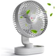 Portronics Airloop Rechargeable Desk Fan with Automatic Oscillation, BLDC Motor & 3 Speeds POR-3435 USB Fan (White)