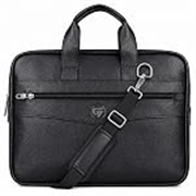 PU Leather Laptop Bag | Structured Office Messenger Briefcase with Adjustable Shoulder Strap | Executive Laptop Bag for Office & Travel