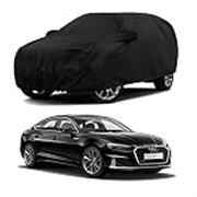 Sulfar 100% Water Resistant Car Body Cover Compatible with Mirror & Antenna Pockets for Audi A5 (Triple Stitched, Full Bottom Elastic, Black)