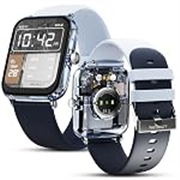 Fire-Boltt Ninja Phantom Smart Watch 1.83” Display, Transparent Clear Body Design, Bluetooth Calling, 120+ Sports Modes, Voice Assistant, AI Outfit Watch Face Smartwatch for Men & Women Stealth Navy