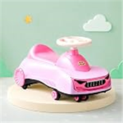 Jam & Honey Ride-On Swing Car for Kids 12+ Months| Premium Design with Stable Overhang Base | PU Wheels | Supports up to 100 kg | Indoor & Outdoor – Pink