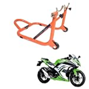 GrandPitstop Rear Paddock Stand with Swing Arm Slider Spool Bobbin M10 for Ninja 300 (Black and Orange)