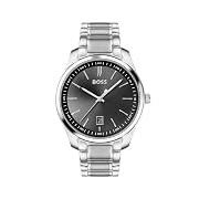 Hugo Boss Stainless Steel Circuit Analog Black Dial Men Watch-1513730, Silver Band