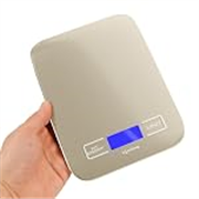 Lifelong Digital Kitchen Weighing Scale with LCD Display | 5kg Capacity| Stainless Steel Platform| Tare&Unit Conversion |Compact Battery Operated Food Scale, Meal Prep&Diet, Silver (LLKWS09Silver)