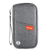 Storite RFID Blocking Travel Passport Holder Cover Case Travel Wallet Document Organiser with Removal Hand Strap for Men & Women (Grey, 13 x 3 x 23 Cm)