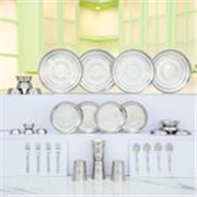 Flipkart SmartBuy Pack of 32 Stainless Steel Flipkart SmartBuy Dinner Set (Steel, Microwave Safe)