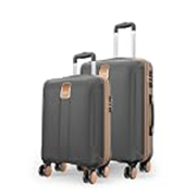 Safari Thorium Royale 8 Wheels Spinner Set of 2 Trolley Bags Hard Case Polycarbonate Luggage,TSA Lock,Wet Pouch Organized Interior,Suitcase for Travel,Trolley Bags for International Travel,Gun Metal