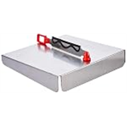 Clazkit Stainless Steel Chopping Board with Attached Knife | Cutting Board for Fruits & Vegetables| Non-Slip Kitchen Cutting Mat | Portable Food Prep Board | 1 Pc