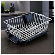 Eightiz Basket Drainer Dish for Kitchen Sink, Multipurpose Plastic Drain Basket with Water Drain Holes, Space Saving Fruit, Vegetable Garden & Utensil Washing Basket for(Stainless Steel)