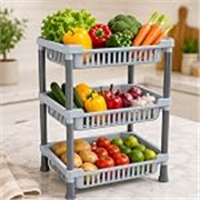 Clazkit 3-Layer Kitchen Rack | Multipurpose Storage Organizer for Kitchen, Fruits & Vegetables, Bathroom & Utility Room | Durable Space-Saving Rack with 3 Spacious Shelves | Easy to Assemble