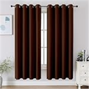 Cortina 80-90% Blackout Solid Window Curtains 5 Feet Set of 2 – Thermal Insulated | Curtain for Living Room | Drapes for Bedroom | (5 Feet, Brown)