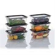 CrystalFresh Set of 6 Fridge Storage Containers with Lids 1100ml Freezer Safe BPA Free Food Grade Stackable Transparent Boxes for Vegetables Fruits Snacks Kitchen Made in India