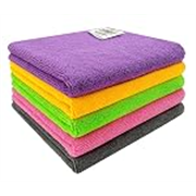 SOFTSPUN Microfiber Cloth 5pcs 40x40cms 340 GSM Multi-Color! Thick Lint & Streak-Free Multipurpose Cloths Automotive Microfibre Towels for Car Bike Cleaning Polishing Washing & Detailing.