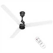 Polycab Wizzy Plus 1200mm 5-Star BLDC, Remote Ceiling fan for Living Room| 55% Energy Saving, 100% Copper, High Air Delivery | 3+1 yr Warranty, Free Installation【Matt White Black】