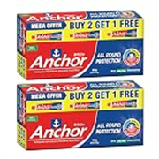 Anchor All Round Protection White Toothpaste 900g (450g x 2) with Free Premium Toothbrush | CALFLO Calcium & Fluoride Formula for Stronger & Whiter Teeth, Cavity & Germ Protection | 100% Vegetarian
