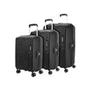 American Tourister 3PC PP Ivy 2.0-8 Wheel, Set (Small + Medium + Large) Hard Suitcase for Travel/Travel Bag with Combination Lock & Smooth Sliding Double Wheel – Black, 55 Cm, 68 Cm, 79 Cm
