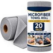 ORJILO Microfiber Cleaning Cloth Roll 20 Pack Grey Cloth Napkins (20 Sheets)