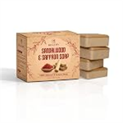 BRALCON Sandalwood and Saffron Natural Luxury Soap, 100g Bars, Pack of 4, 100% Natural Ingredients