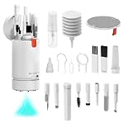 ZEBRONICS CK500 21-in-1 Multipurpose Cleaner kit, Vacuum Cleaner, for Smartphones, Tablets, Cameras, Laptops, Keyboards, Earphones, Refillable Spray Bottle, Type-C Charging (White)