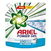 Ariel Power Gel Liquid Detergent for Top Load & Semi Auto – 300g | Removes 100 Dried Stains in 1 Wash | Faster Dissolving | Long-Lasting Fragrance | Color Protection | At the price of Powders