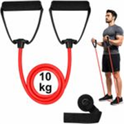 Adrenex Exercise Resistance Band with Handles for Full Body Workout Resistance Tube (Red)