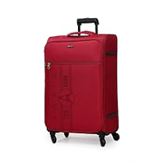 Verage Paris 70 cm Soft Sided Medium Check in Suitcase Luggage Bag with Telescopic Trolley and 360 Spinner 4 Wheels (Red, 24 Inch)