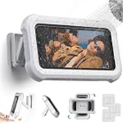 Mistriddle Waterproof Shower Phone Holder with 360 Rotation, Angle Adjustable, Wall Mounted Phone Holder for Bathroom Mirror Bathtub Kitchen, Up to 6.8 Inch (Upgraded).