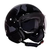 Royal Enfield Airforce 1901 Open Face Helmet | Certification: ISI & DOT | High Impact Grade ABS Shell | High Strength EPS Liner for Added Strength| Sleek Aviator Inspired Design | Black (L) 60 CM
