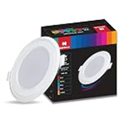 Havells Polycarbonate Luna 6W Downlight for Junction Box Round | Colour – Amber |3 inch Cutout, 22mm Height | High Voltage Protection Upto 4KV | Pack of 1