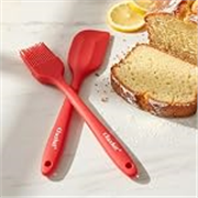 Clazkit Oil Brush for Cooking & Non-Stick Silicone Spatula (Set of 2) Baking & Mixing – Seamless Design, Food-Grade & BPA-Free, Dishwasher Safe (RED)