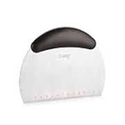 Clazkit Stainless Steel Scraper | Dough Cutter Chopper | Smoother Icing Fondant Cake Decorating Baking Tool with TPR Handle & Scale – Pack of 1