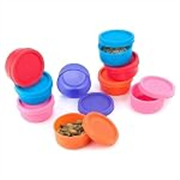 Clazkit Plastic Mini BPA-Free Round Storage Containers | Airtight & Leakproof | Microwave & Dishwasher Safe | Ideal for Picnics, Hiking & Kitchen Storage (40ml x 9 | Multicolour), Assorted