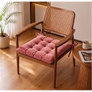 BSB HOME Chair Pad Cushion with Tie Straps, Thick Tufted Seat Cushion for Dining, Office & Wooden Chairs, Soft Comfortable Chair Seat Pad with Durable Stitching,16 x 16 Inches(41 x 41 cm) – Dusty Pink