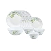 Larah by Borosil Erba Opalware Dinner Set, 19 Pieces, White