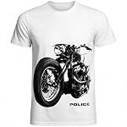 Police Men’s Graphic Print T-Shirt | Super Combed Cotton Rich Fabric | Round Neck Half Sleeve Casual Tee | Regular Fit | White