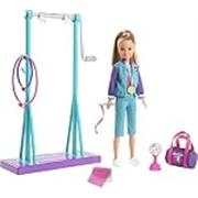 Barbie Team Stacie™ Doll and Gymnastics Playset with Spinning Bar and 7 Themed Accessories for 3 to 7 Year Olds