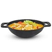 The Indus Valley Pre-Seasoned Cast Iron Kadai With Flat Handle|Medium, 25.6Cm/ 10Inch, 2.4Ltr, 2.5Kg|Naturally Nonstick Wok Model Kadhai, 100% Pure & Toxin-Free, No Chemical Coating, 1 Count, Black
