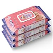 Babit Baby Wipes 50 pcs each (Pack Of 3) | Gentle Cleansing for Newborn & Kids | Hydrates, Soothes & Prevents Rashes | Soft Wet Wipes for Baby & Adults