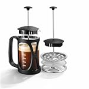 Wonderchef French Press Coffee Maker 350 ml | Heat Resistant Borosilicate Glass Carafe | 18/8 Stainless Steel 4 -Level Strainer System| Brew in 3 Mins | 1 Year Warranty
