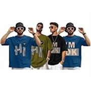 AUSK Mens Loose Fit Oversized Printed Cotton T-Shirts Half Sleeve Drop Shoulder Men Tshirt