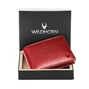 WildHorn Wallet for Men Leather Original, Mens Wallet, Leather Wallets for Men Stylish, Bi-Fold Wallets for Man, 9 Card Slots, Secret Card Slots, Coin Pocket, Gift for Mens (Red)