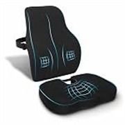 Chair Cushion Pad & Backrest Combo – Comfortable Seat Padded with Coccyx Pillow & Lumbar Cushion, Ergonomic Office Chair Support with Daily Comfort for Home & Office Use (Black Mesh)