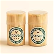 ECOVERA Wooden Toothpicks 500 Count (2 Pack) | Splinter-Free Natural Wood | Picks for Teeth, Charcuterie, Appetizers & Cocktails | Smooth Eco-Friendly Finish